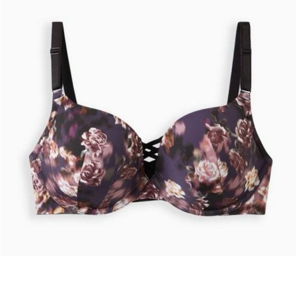 Torrid Floral Plunge Smooth 360 Back Smoothing Bra 46DD